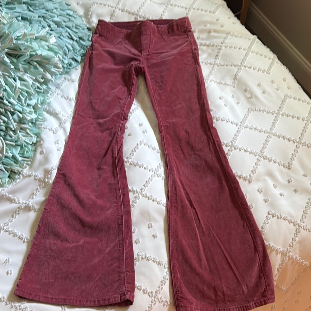 Free People Pull on Cord Flare  in Garnet Royale